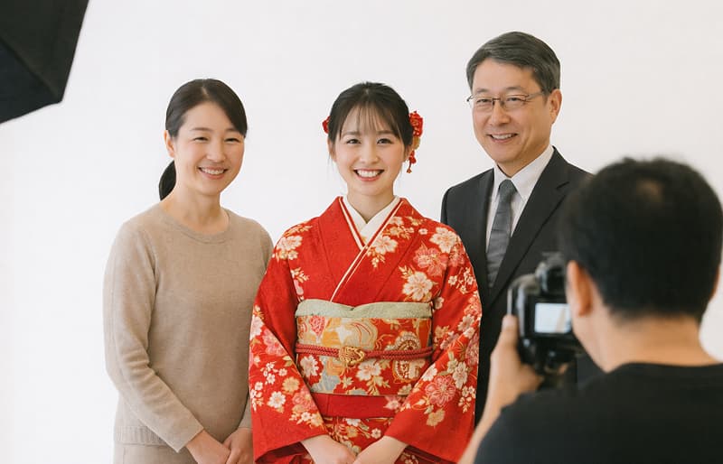 前撮り撮影をする様子