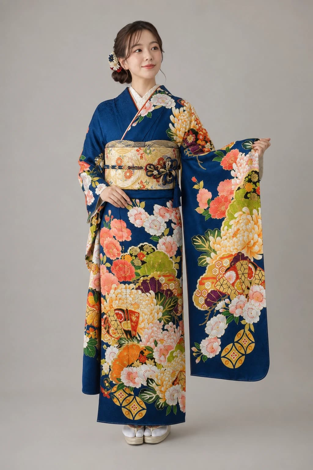 振袖を着用したモデル写真