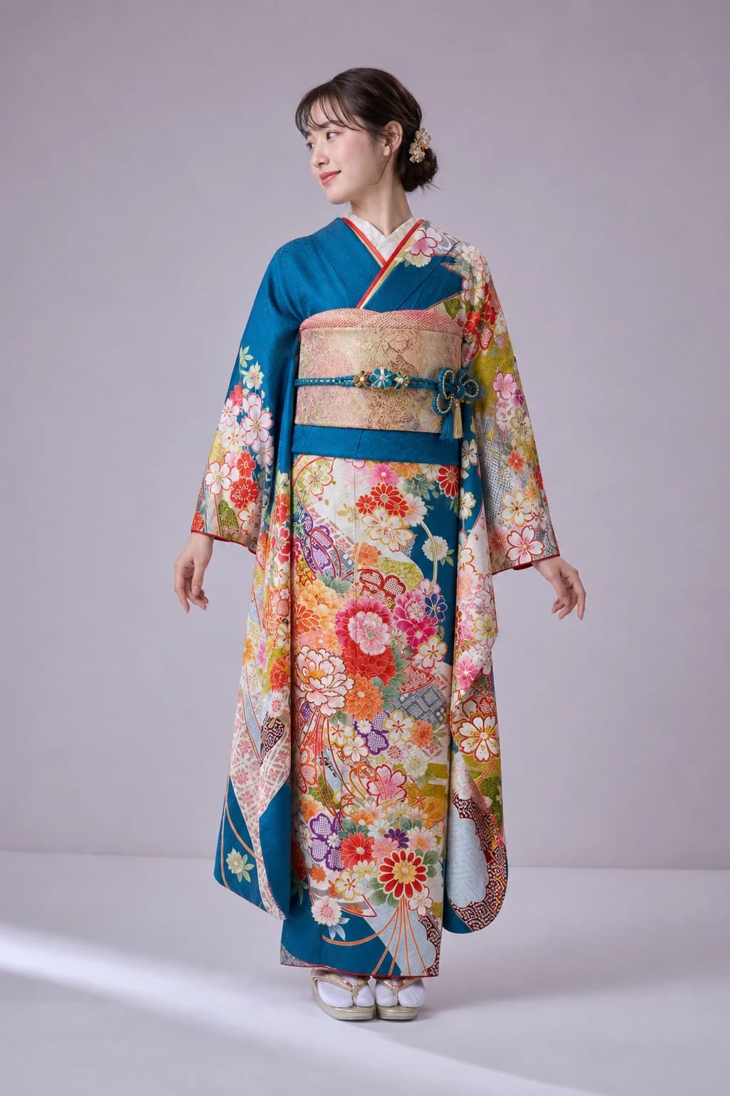 振袖を着用したモデル写真