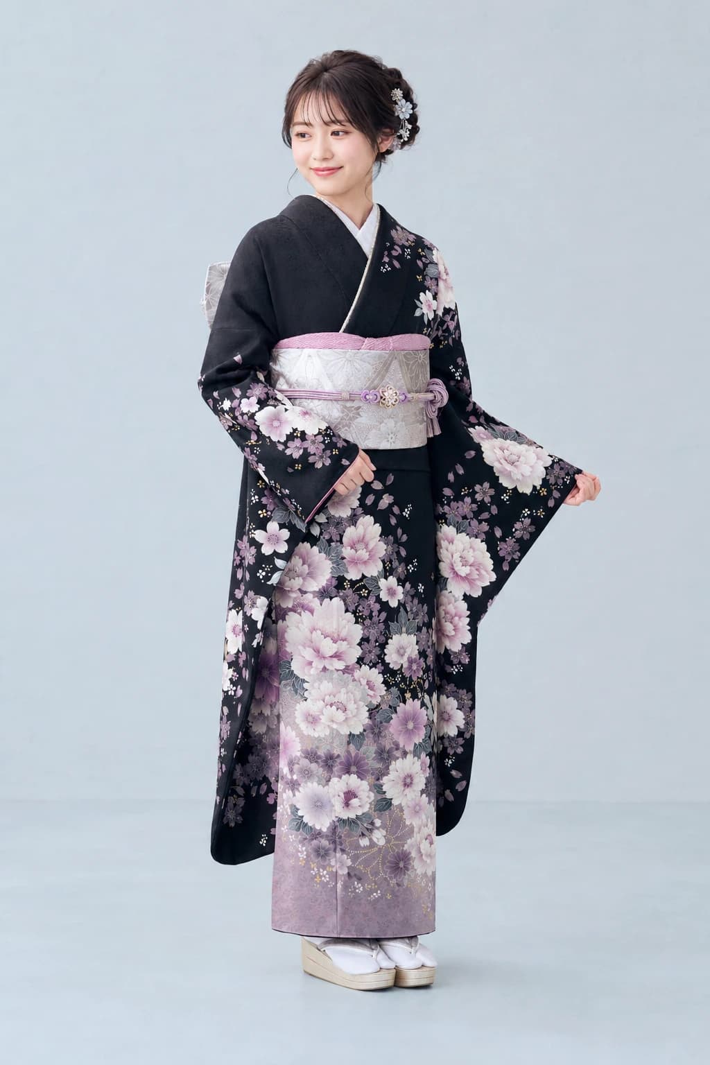 振袖を着用したモデル写真