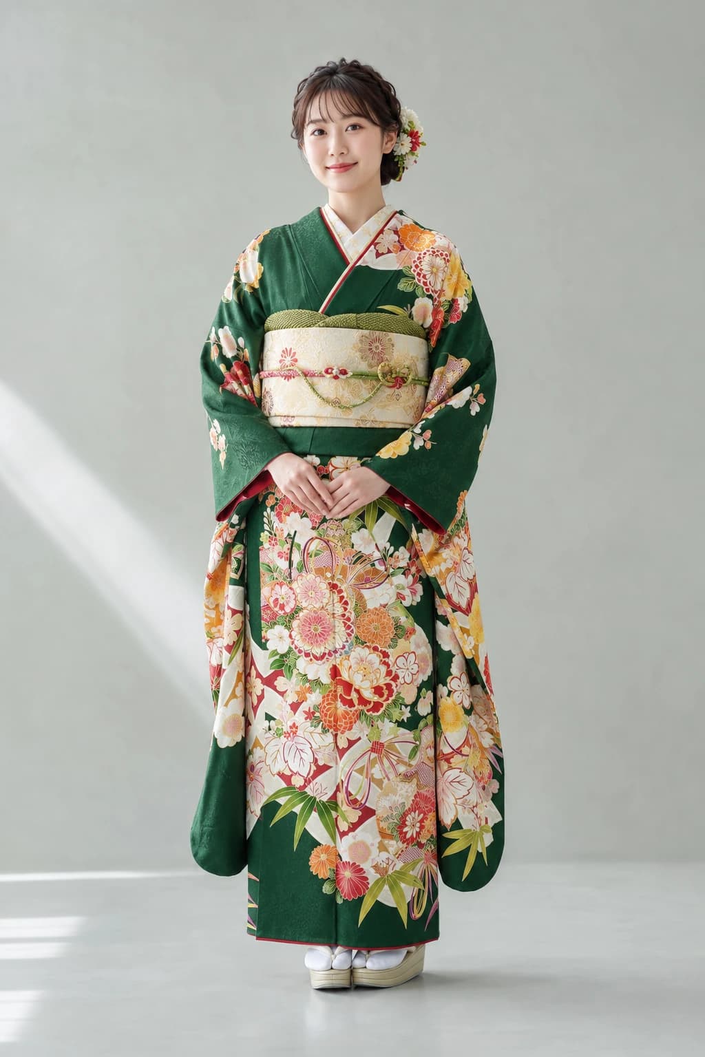振袖を着用したモデル写真