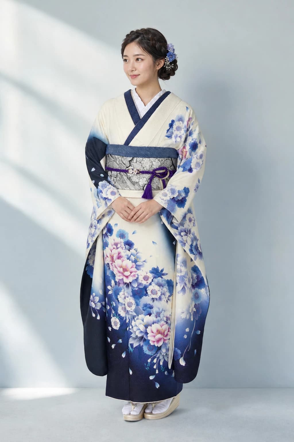振袖を着用したモデル写真