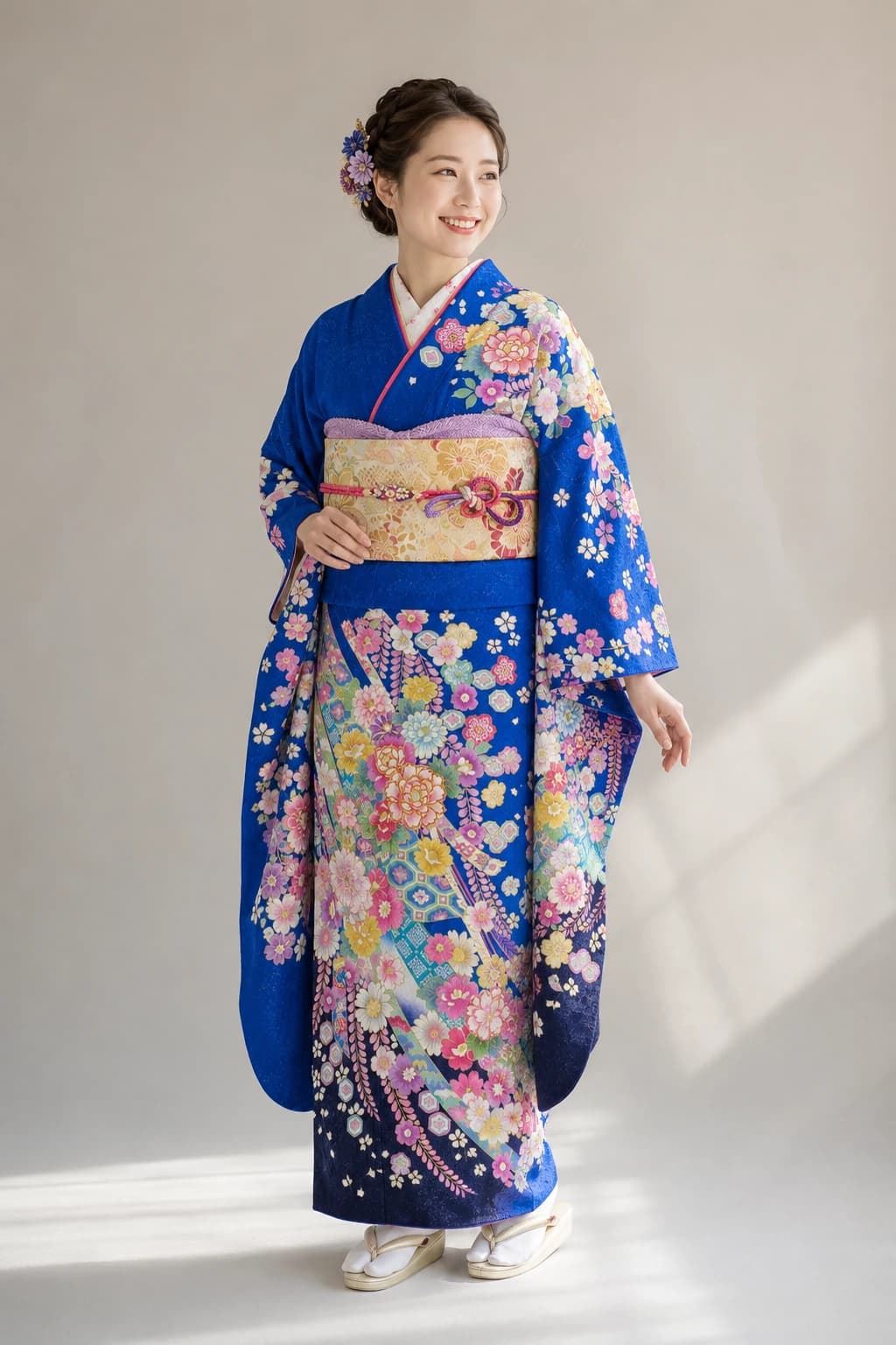 振袖を着用したモデル写真