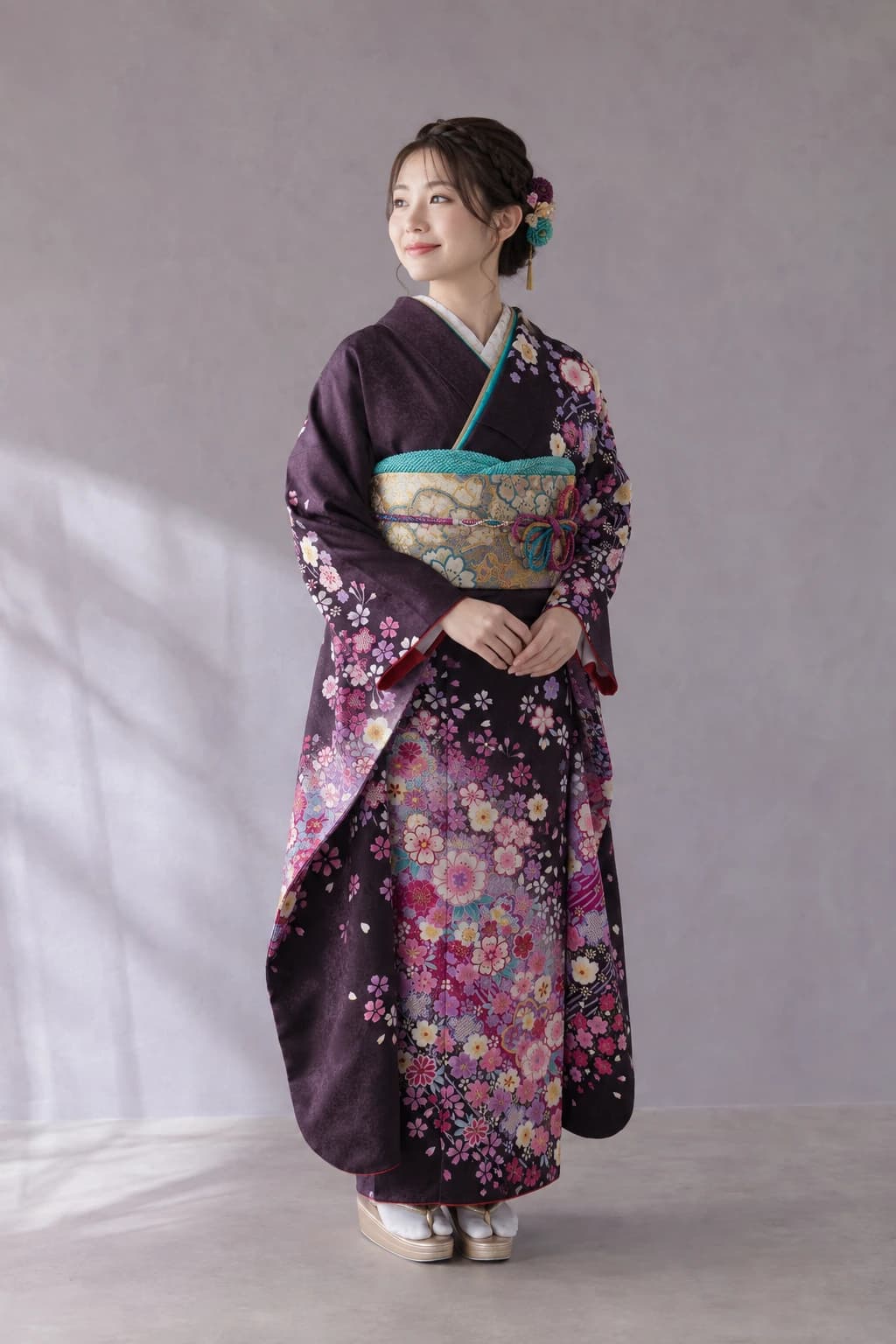 振袖を着用したモデル写真