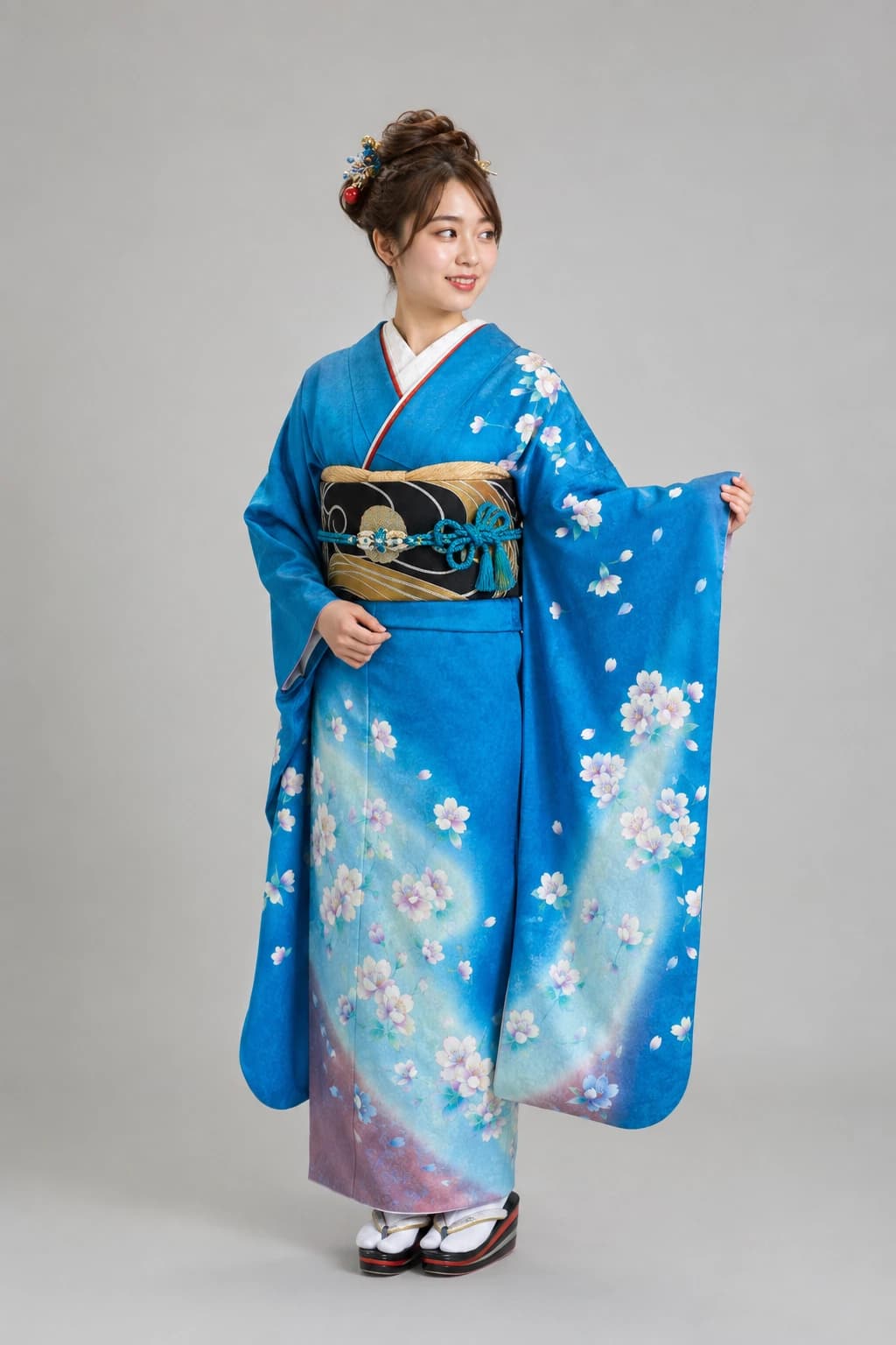 振袖を着用したモデル写真