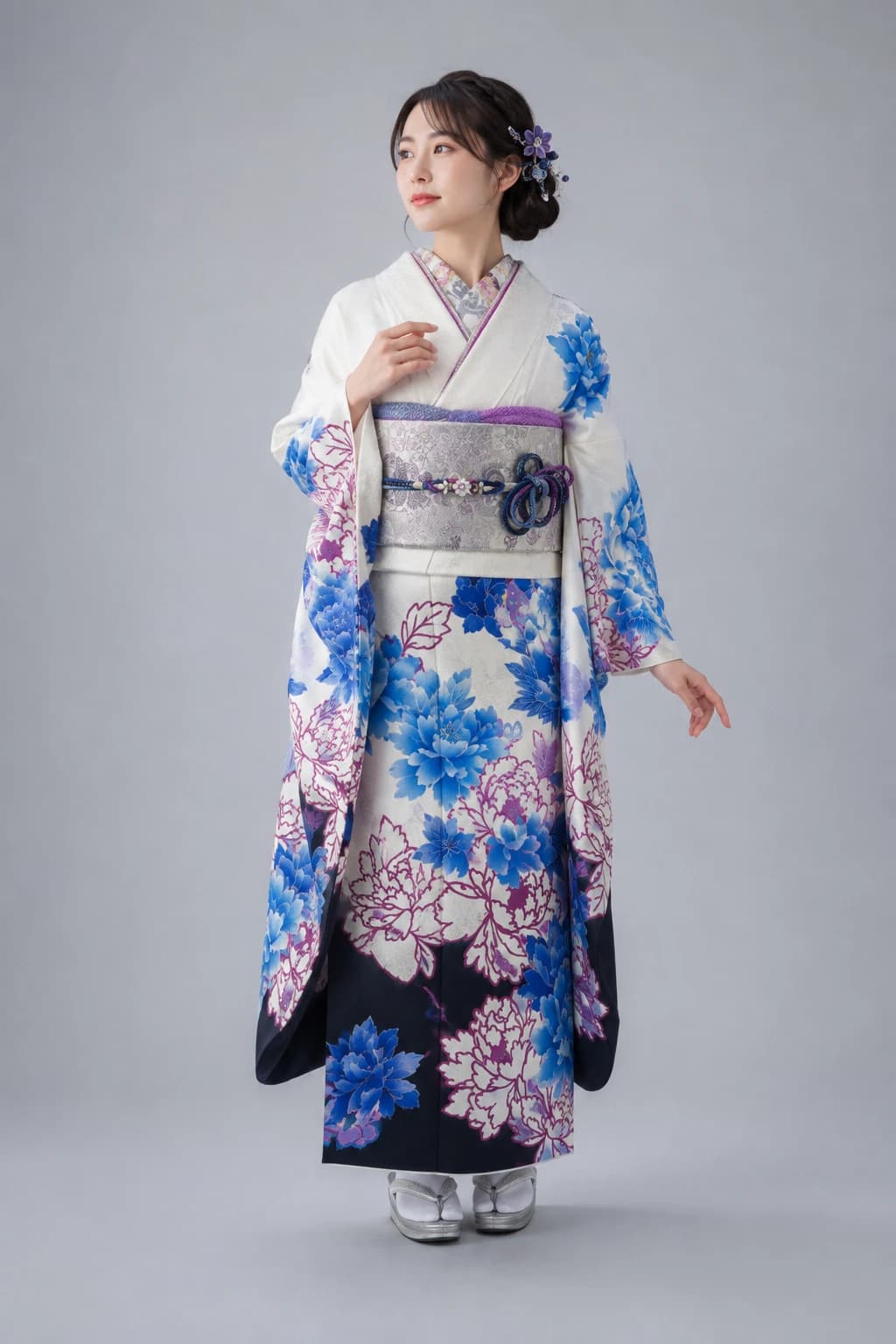 振袖を着用したモデル写真