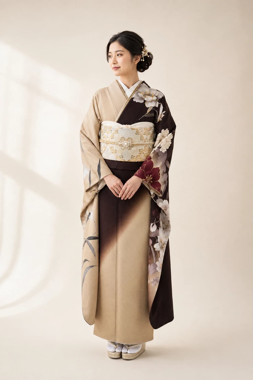 振袖を着用したモデル写真