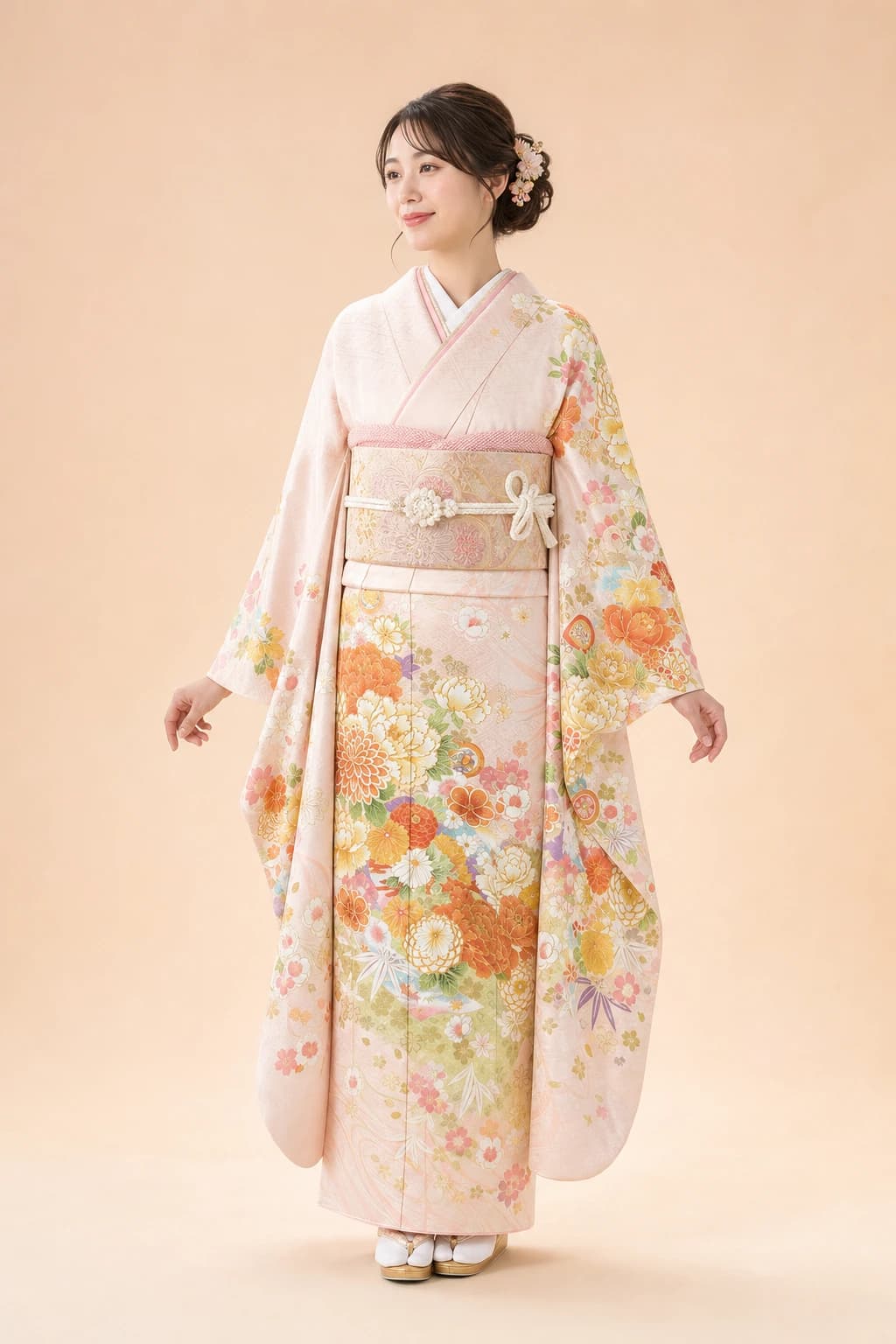 振袖を着用したモデル写真