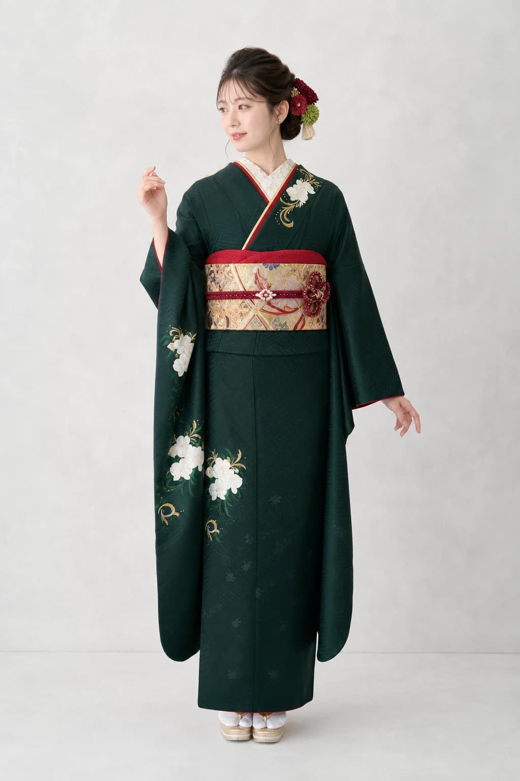振袖を着用したモデル写真