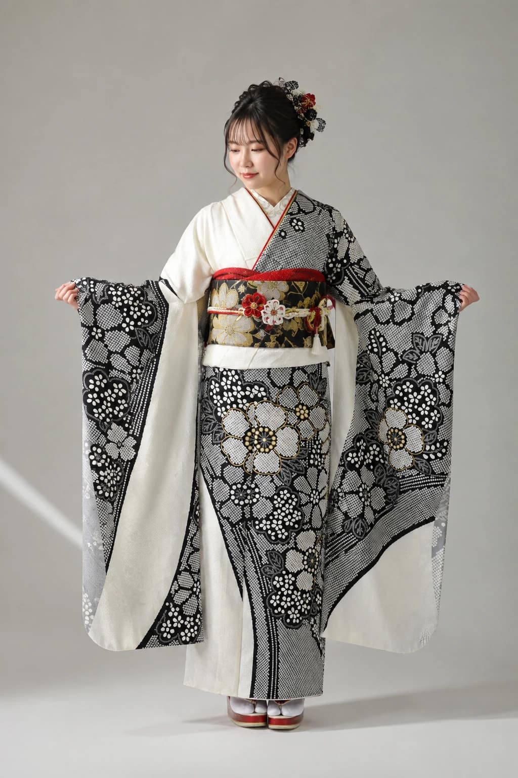 振袖を着用したモデル写真