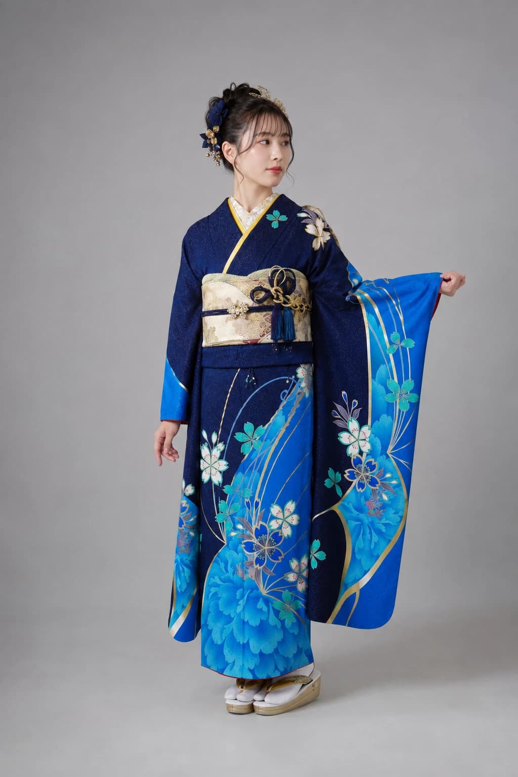 振袖を着用したモデル写真