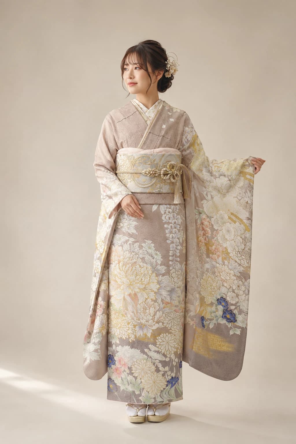 振袖を着用したモデル写真