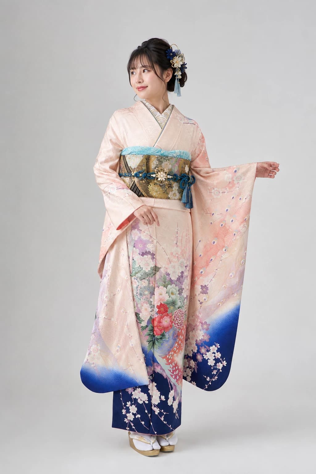 振袖を着用したモデル写真
