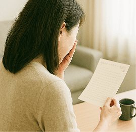 手紙を読む女性