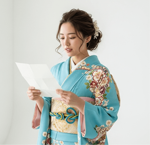 手紙を読む女性